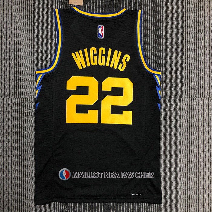 Maillot Golden State Warriors Andrew Wiggins NO 22 Ville 2021-22 Noir